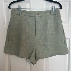 NWT SHEIN Light Sage High-Rise Tailored Shorts